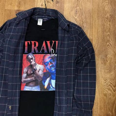 Travis Scott Vintage Flannel Shirt Travis Scott Style Unisex Grailed