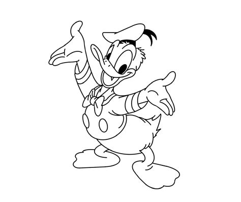 Donald Duck Clipart Black And White