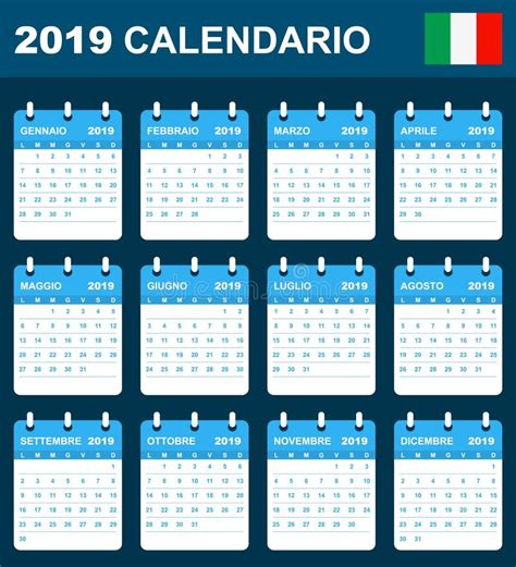 Calendário Italiano 2016 Ilustração Stock Ilustração De Julho 60232973