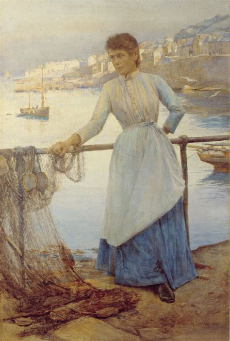Girl In Blue By Henry Meynell Rheam Buy Fine Art Print