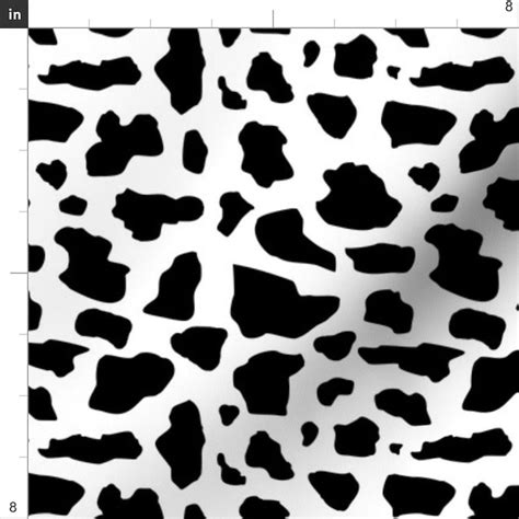 Country Black And White Cow Print Fabric Cow Pattern Small Etsy