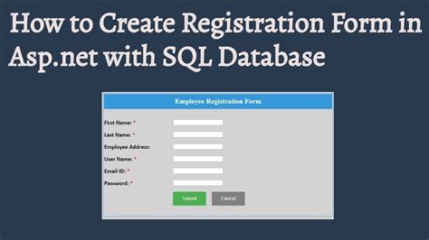How To Create Registration Form In Asp Net With SQL Database Asp Net Tutorial YouTube