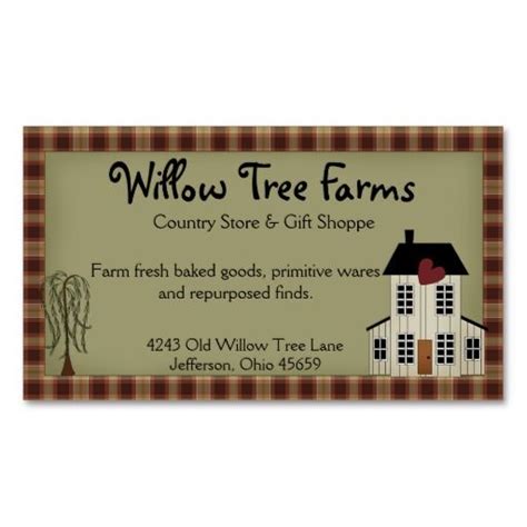 Primitive Country Farmhouse Business Card Sample