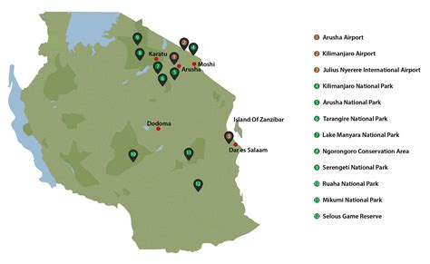 Tanzania Tour Itinerary Locations Illustration On Behance