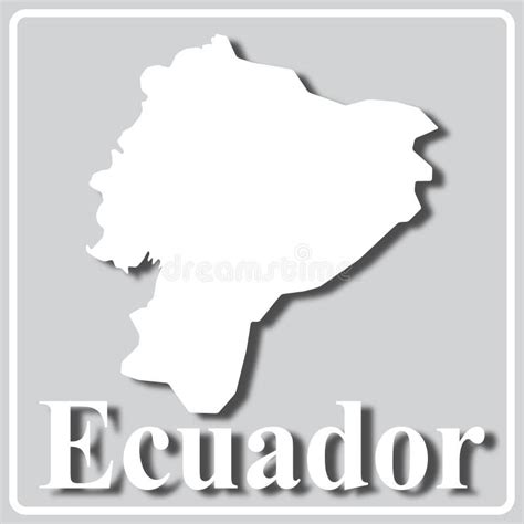 Icono Gris Con Silueta Blanca De Un Mapa Ecuador Ilustración Del Vector