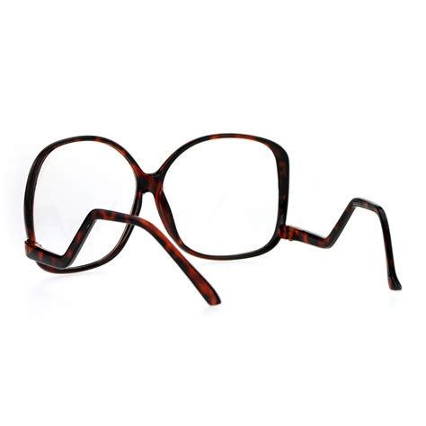 Sa106 Womens Drop Temple Crooked Arm Swane Diva Clear Lens Eye Glasses Ebay