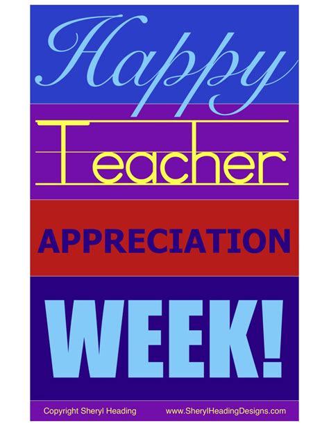 Happy Teacher Appreciation Week Poster Sheryl Heading Designs