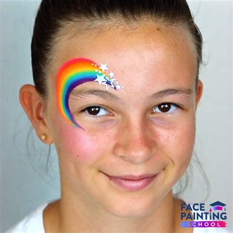 Easy And Elegant Rainbow Face Paint Step By Step Tutorial International Face Painting School