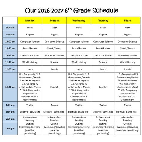 6th Grade Schedule Check Out How We Put Together Our 6th Grade