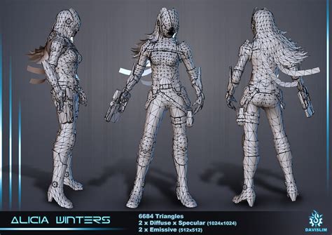 Female Character Wireframe