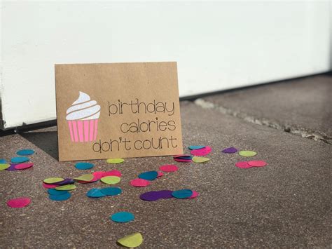 birthday calories don t count greeting card etsy