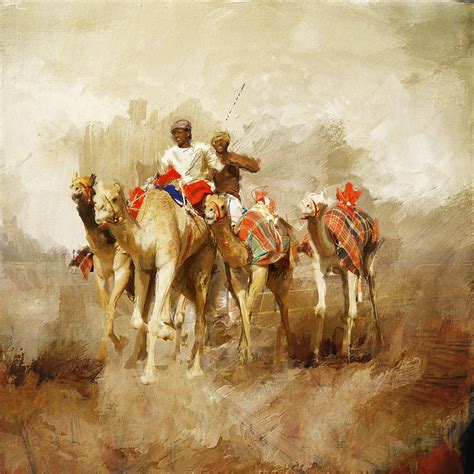 Camels And Desert 19 Painting By Mahnoor Shah Pixels