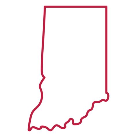 Indiana Usa Map Stroke Png And Svg Design For T Shirts