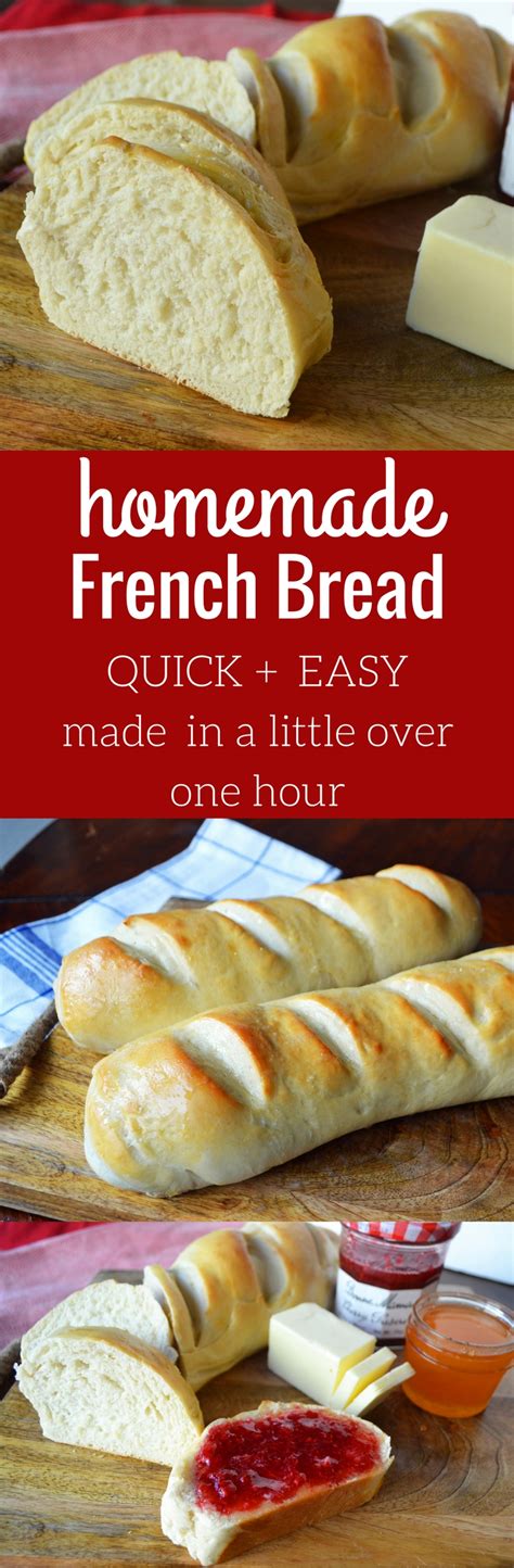 Homemade Bakery French Bread Made In A Little Over An Hour Quick And Easy Soft Bread