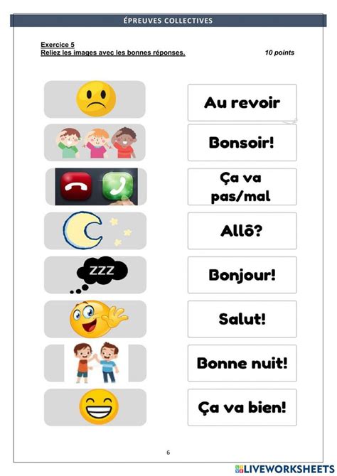 Les Salutations Interactive Activity For Grade French Teaching