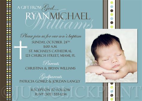 Invite loved ones to witness your child's religious milestone using a personalized dedication, christening or baptism invitation. Pin di baptism