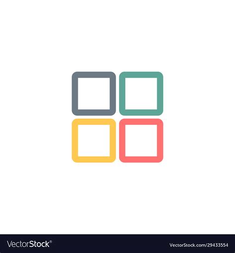 Four Squares Logo Design Grid Can Be Used Vector Image