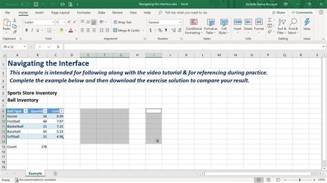 Navigation Microsoft Excel Basic And Advanced Goskills