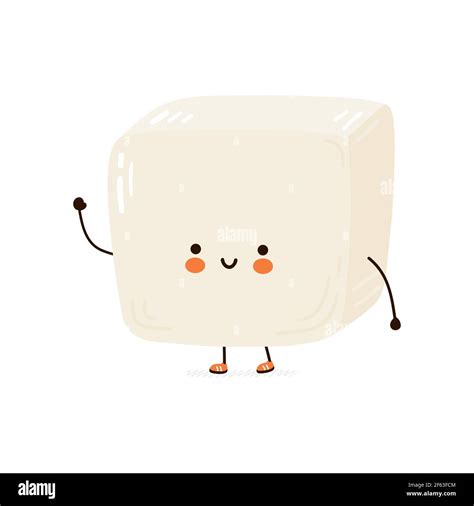Cute Funny Tofu Character Vector Hand Drawn Cartoon Kawaii Character