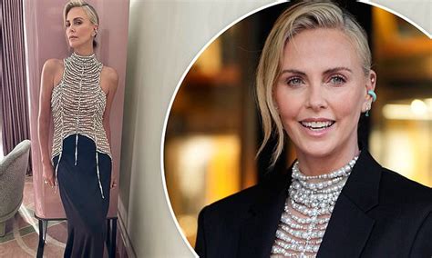 Charlize Theron Looks Pretty In Pearls While Attending Ribbon Cutting