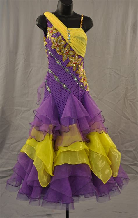 purple yellow ballroom dress  arm flows