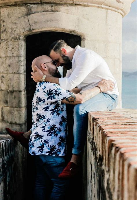 fun classic and romantic engagement session in old san juan puerto rico to celebrate their