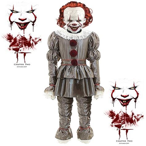 2020 Mens It Movie Chapter 2 Adult Pennywise Deluxe Costume Tattered