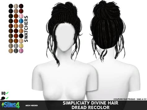 Coupure Electrique Simpliciaty`s Divine Hair Retextured Sims 4 Hairs