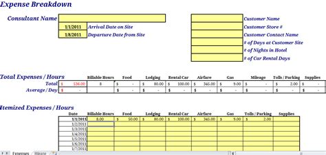 expense report form  mileage tracker