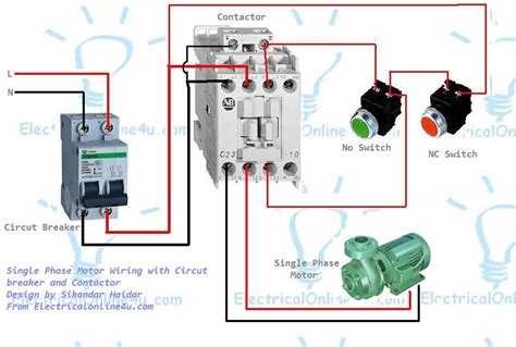 contactor  overload wiring diagram single phase