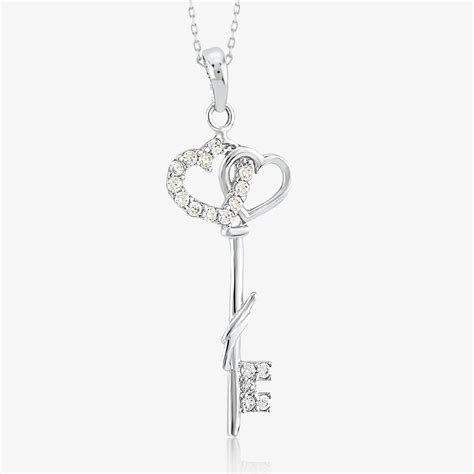 14k solid gold heart and key necklace heart necklaces for women in 14k gold gelin diamond