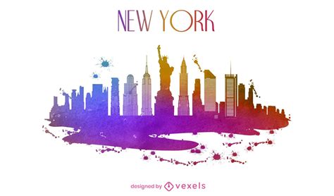 New York Colorful Landscape Vector Download