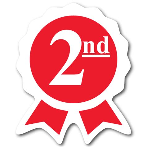 Second Place Red Ribbon Award Labels Pack Of 1 Sticker By
