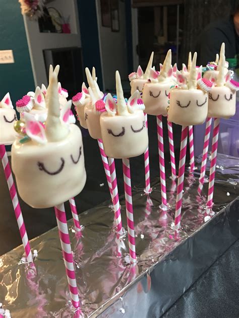 Marshmallow Unicorn Pops Unicorn Party Kids Birthday Homemade