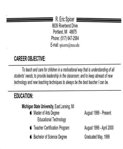 Free 7 Examples Of Career Objective Templates In Ms Word Pdf