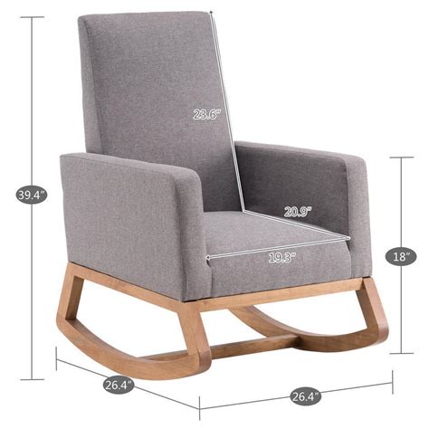 The chair might be hard and angular to sit on, so start by bringing in a bolster or comfortable pillow (or two). Comfy Fabric Solid Wood Rocking Chair Indoor Furniture ...