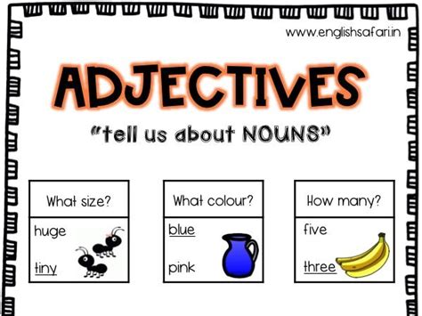 They have been chosen especially for esl learners. Adjectives or Describing words anchor chart | Teaching ...