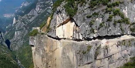 The Awesome Lanying Cliff Road Carved Out Of The Mountains