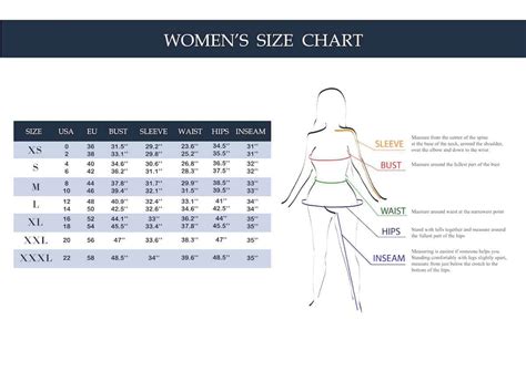 Woman's Clothing Size Conversion Chart (Pants, Shirts & Jackets ...