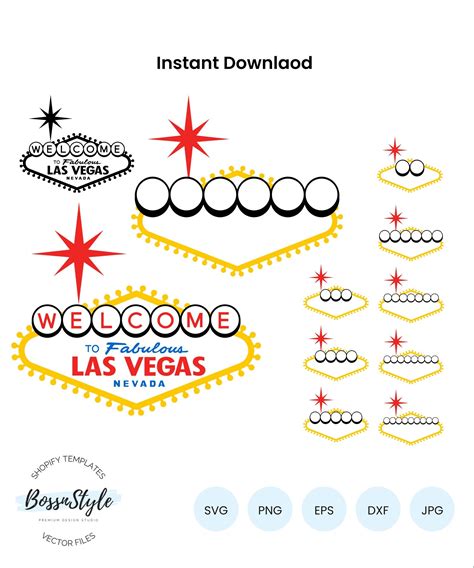 Las Vegas Sign Blank Clipart Cutting Files Svg Png  Dxf Etsy