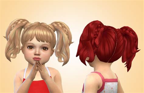 Sims 4 Toddler Braid Pigtails Hair For Child Adult Jesfl