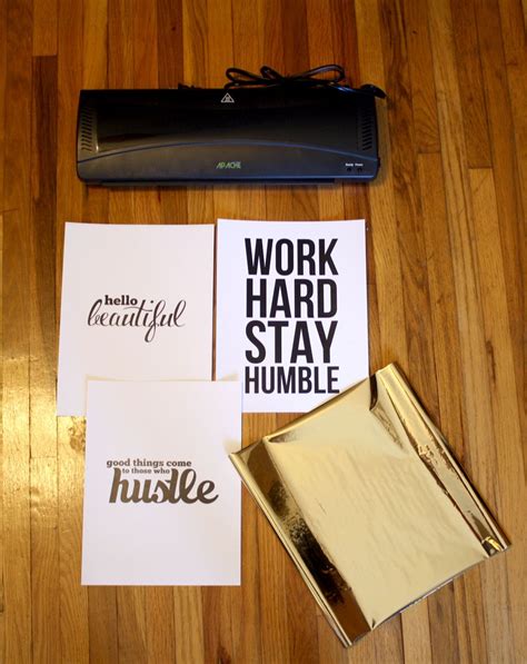 Easy diy hot foil stamping with a laminator and laser printer. 13 Solid Gold Foiling Tutorials from 12 Stellar Craft Bloggers