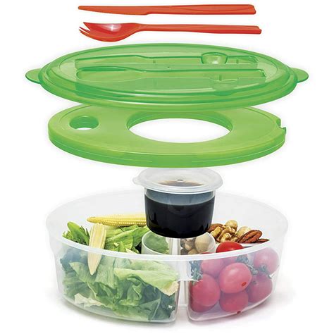 Altatac 6 Pc Container Salad Container Lunch Box And Utensils Green