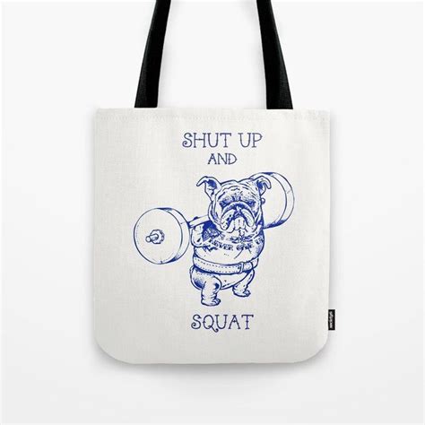 Buy English Bulldog Squat Tote Bag By Huebucket Worldwide Shipping