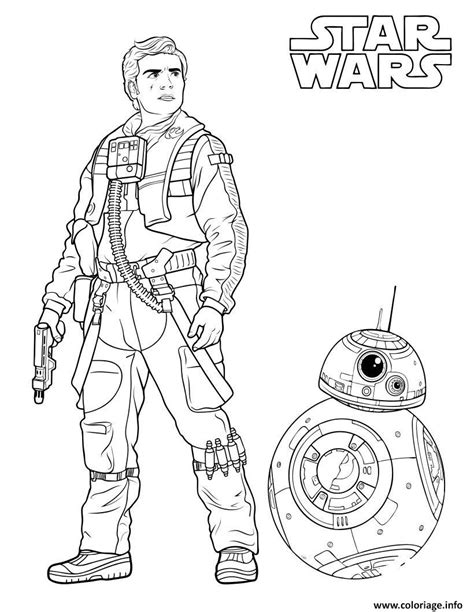 Drone robot coloring pages for kids. Coloriage poe dameron drone bb8 - JeColorie.com