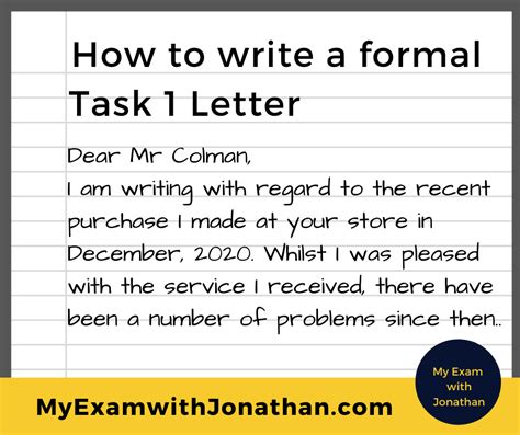 Ielts Writing Task 1 How To Write A Formal Letter — Ielts Training With Jonathan