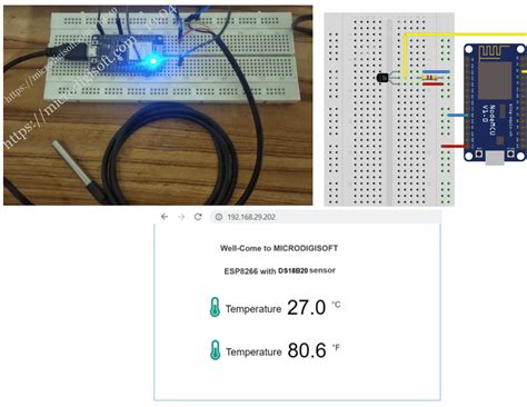 Esp8266 Projects Arduino Board Web Server Temperatures Sensor
