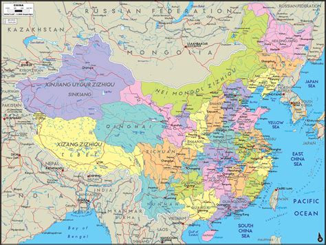 China Political Wall Map By Graphiogre Mapsales Gamba