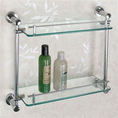 Shop wayfair for the best brushed nickel bathroom shelf. Ceeley Collection Tempered Glass Shelf - Two Shelves ...