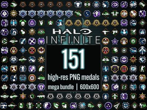 Halo Infinite PNG Medals Multiplayer Badges CSR Rank Emblem Signum Gaming Twitch Discord Emotes